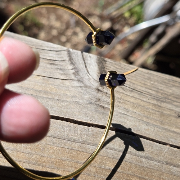 Sapphire points & Topaz sterling & gold bracelet NEW - Picture 2 of 10